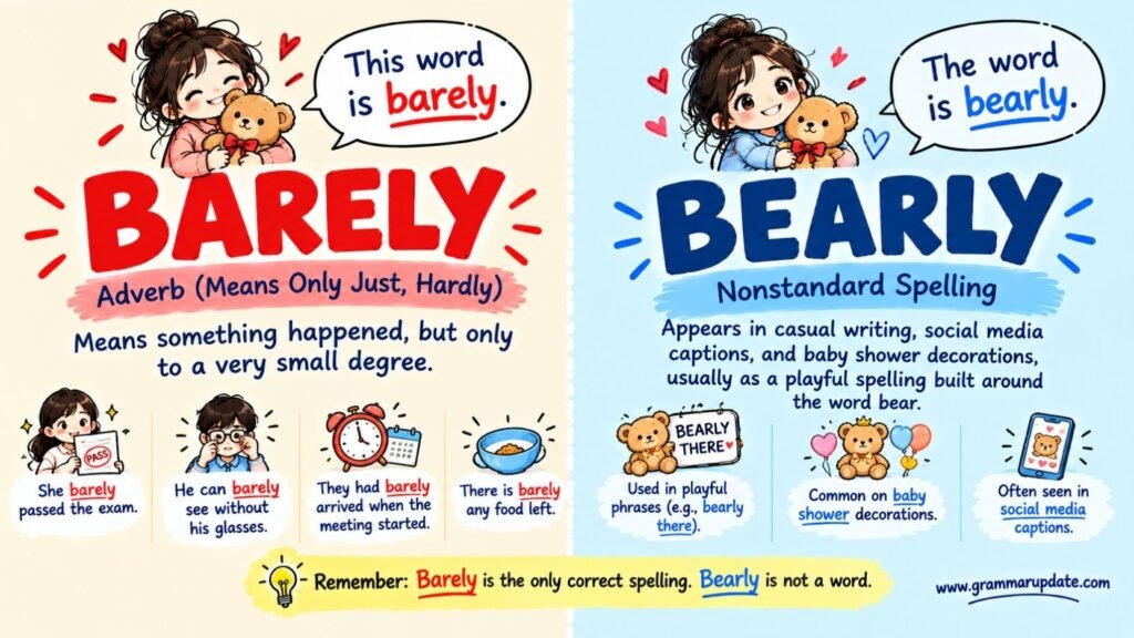Bearly Or Barely: What Is The Correct Word, And What Does It Actually Mean?