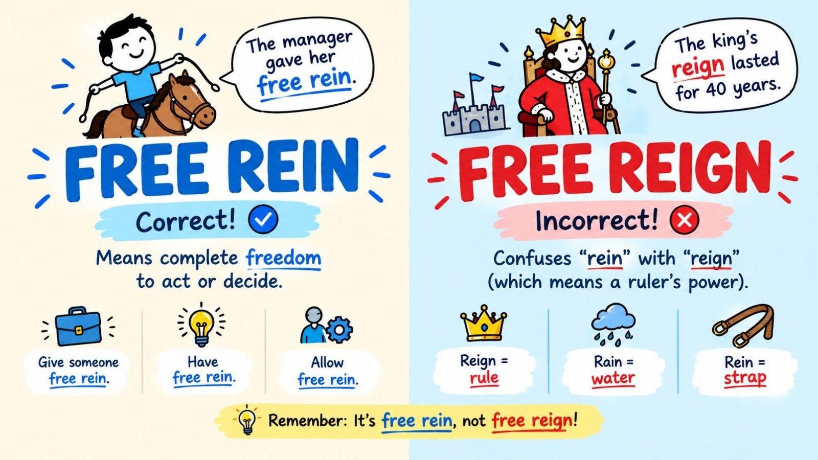 Free Rein Or Free Reign: Which One Is Actually Correct?