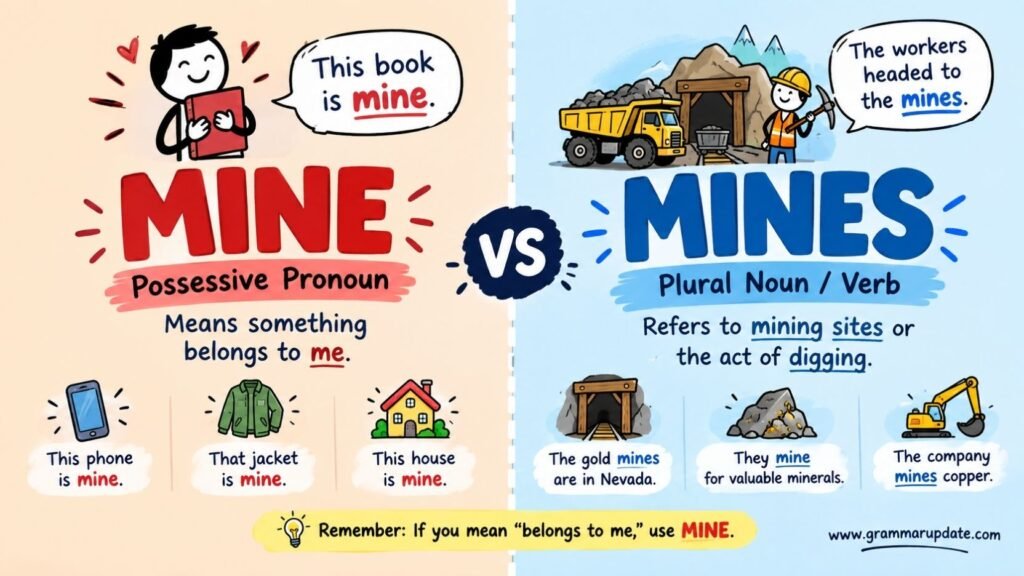 Mines Vs Mine: What Is The Real Difference And How Do You Use Each One Correctly?