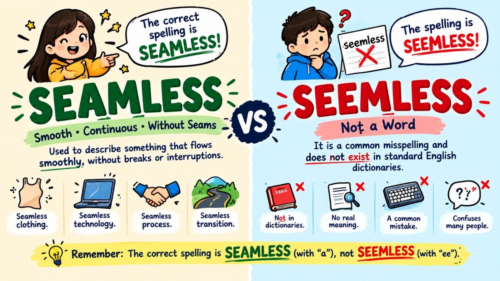 Seemless Or Seamless: The Correct Spelling, Meaning And How To Use It
