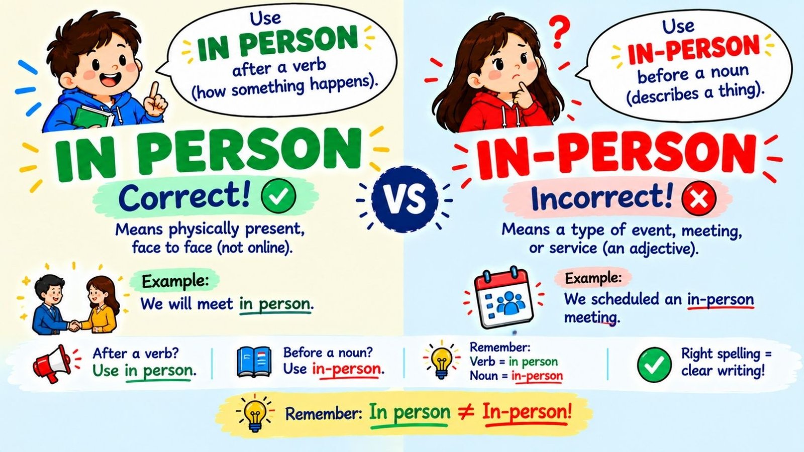In Person Vs In-Person: A Complete Grammar Guide
