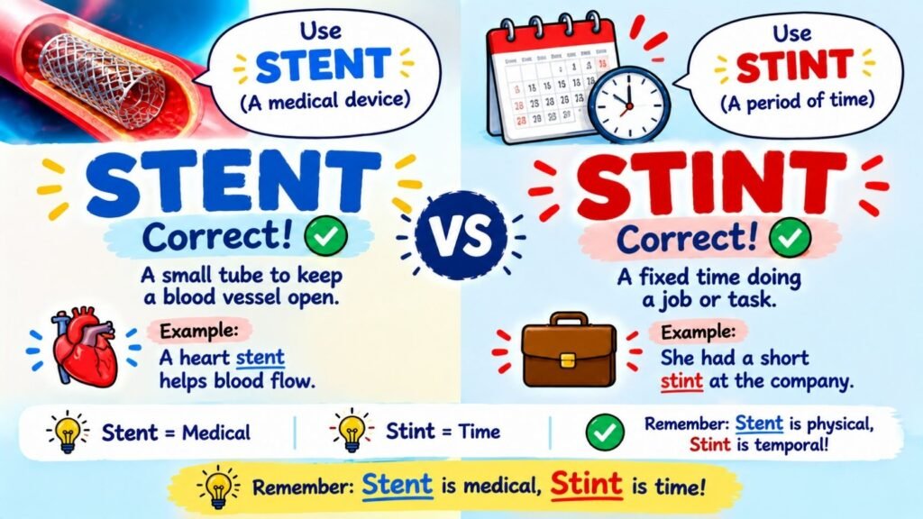 Stent Vs Stint: What Is The Difference And How Do You Use Each Word Correctly